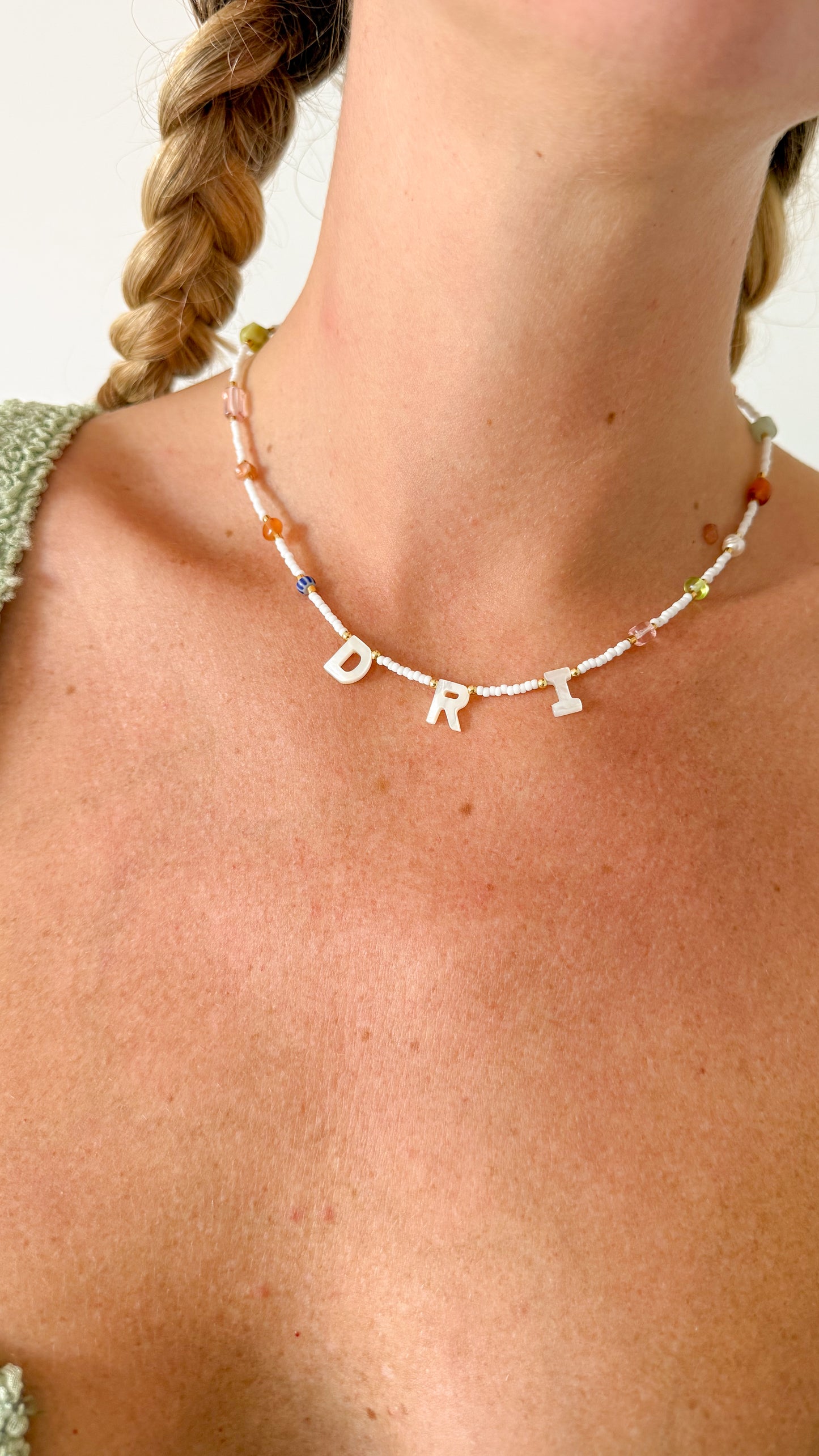 Initial Soleil Bead Necklace