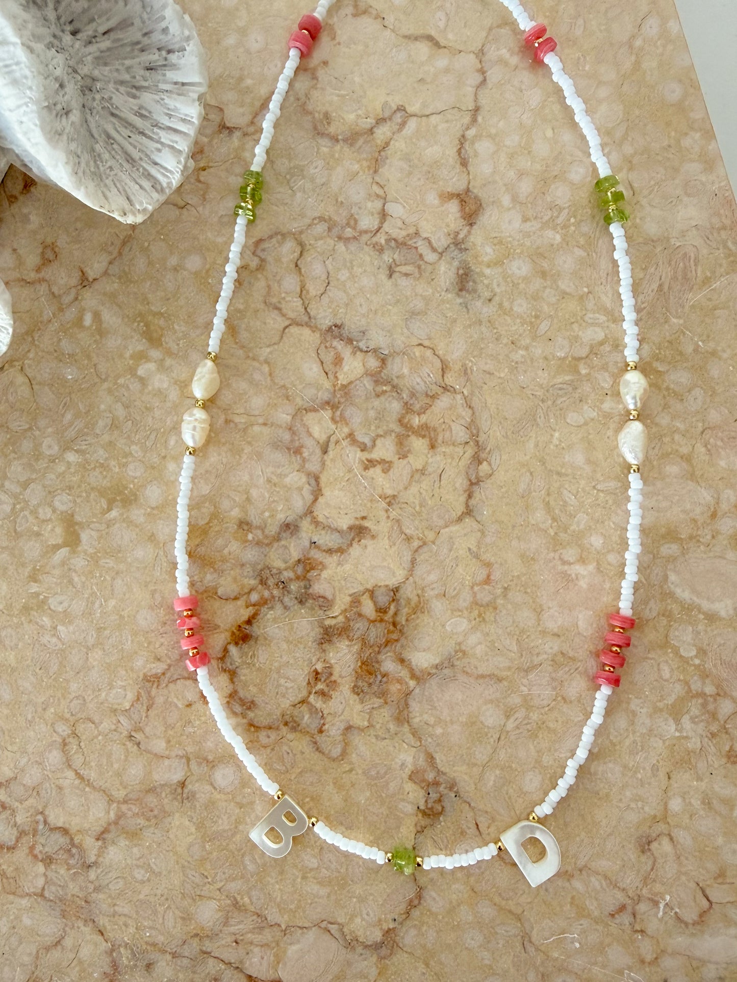 The Susan (Pink) Initial Necklace