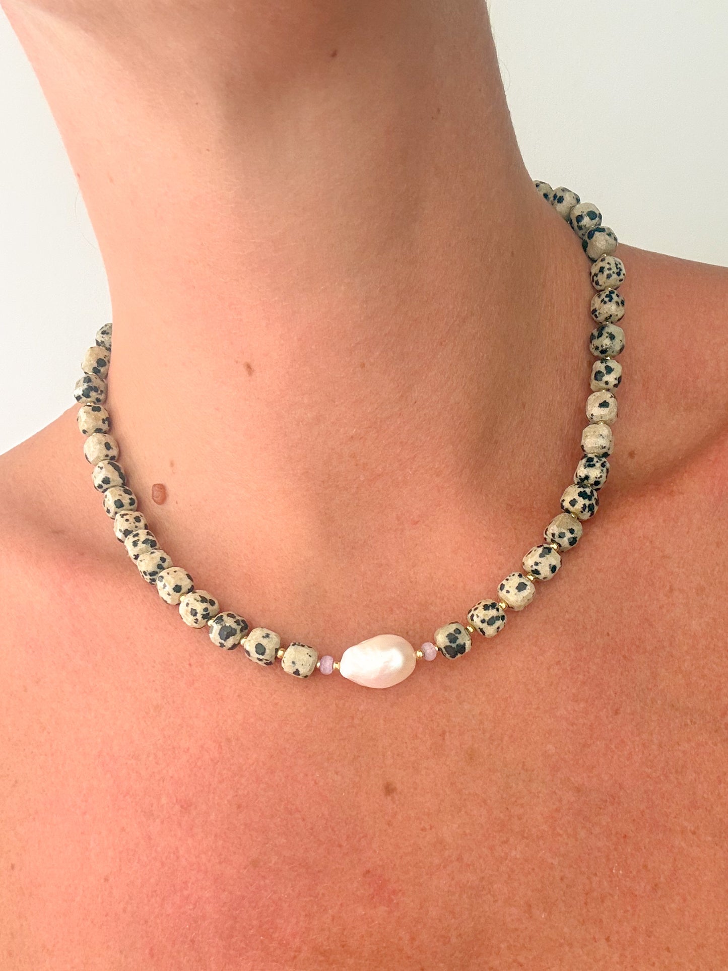Lilac Dalmation Necklace