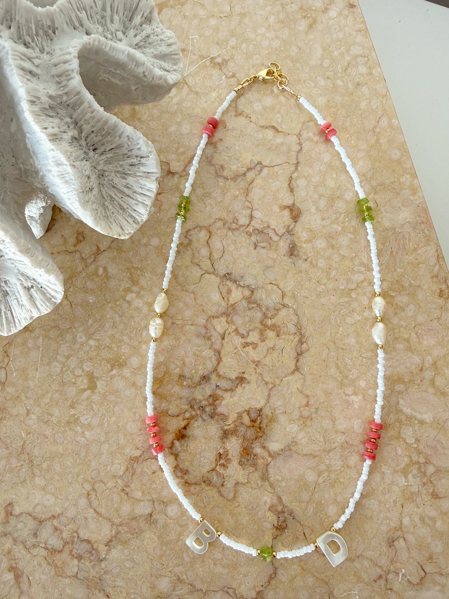 The Susan (Pink) Initial Necklace