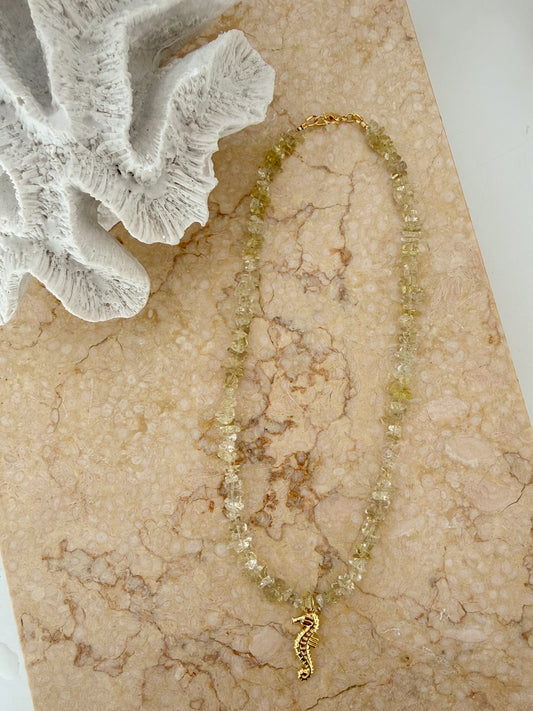 Seahorse Charm - Lemon Quartz