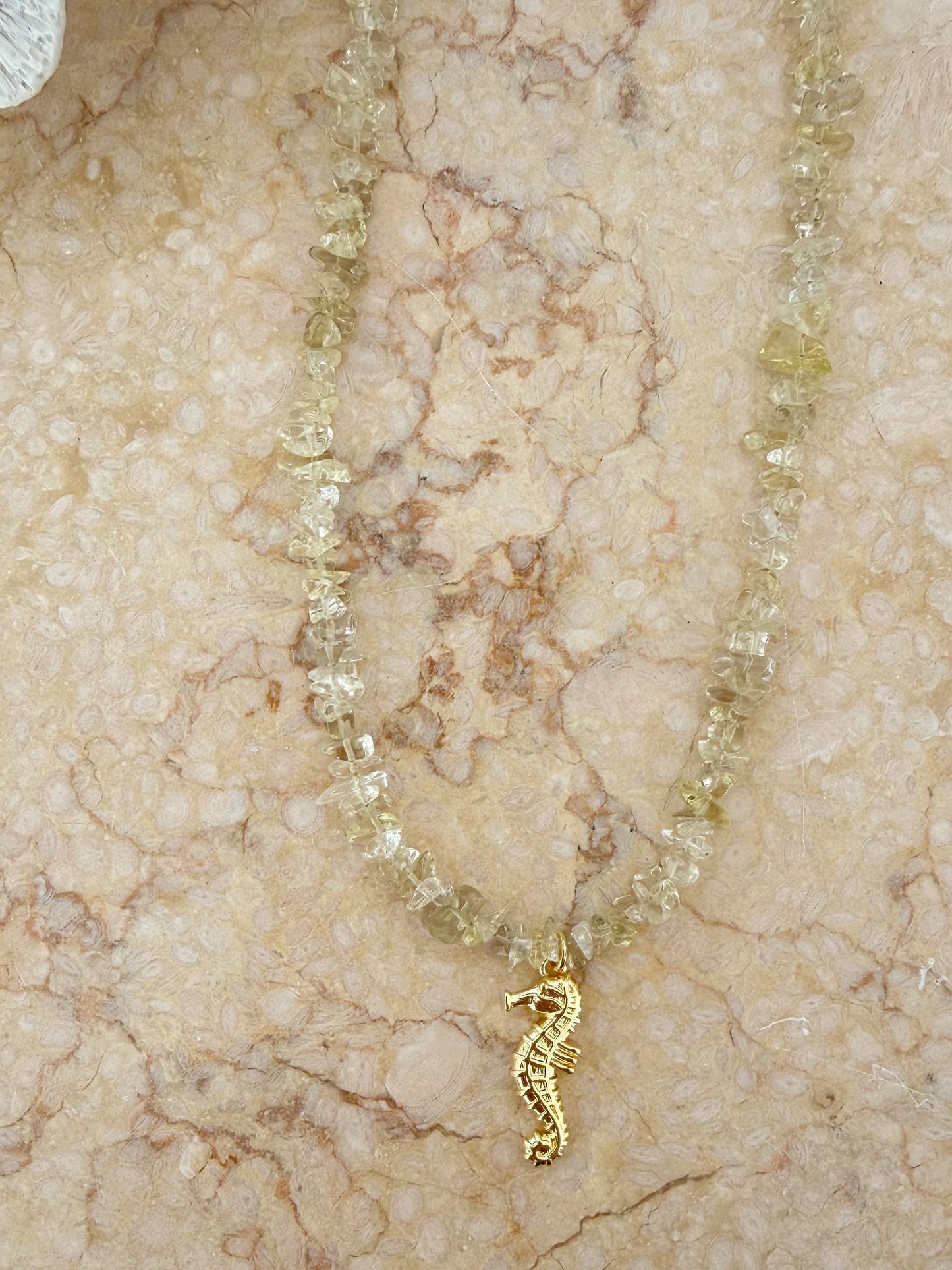 Seahorse Charm - Lemon Quartz