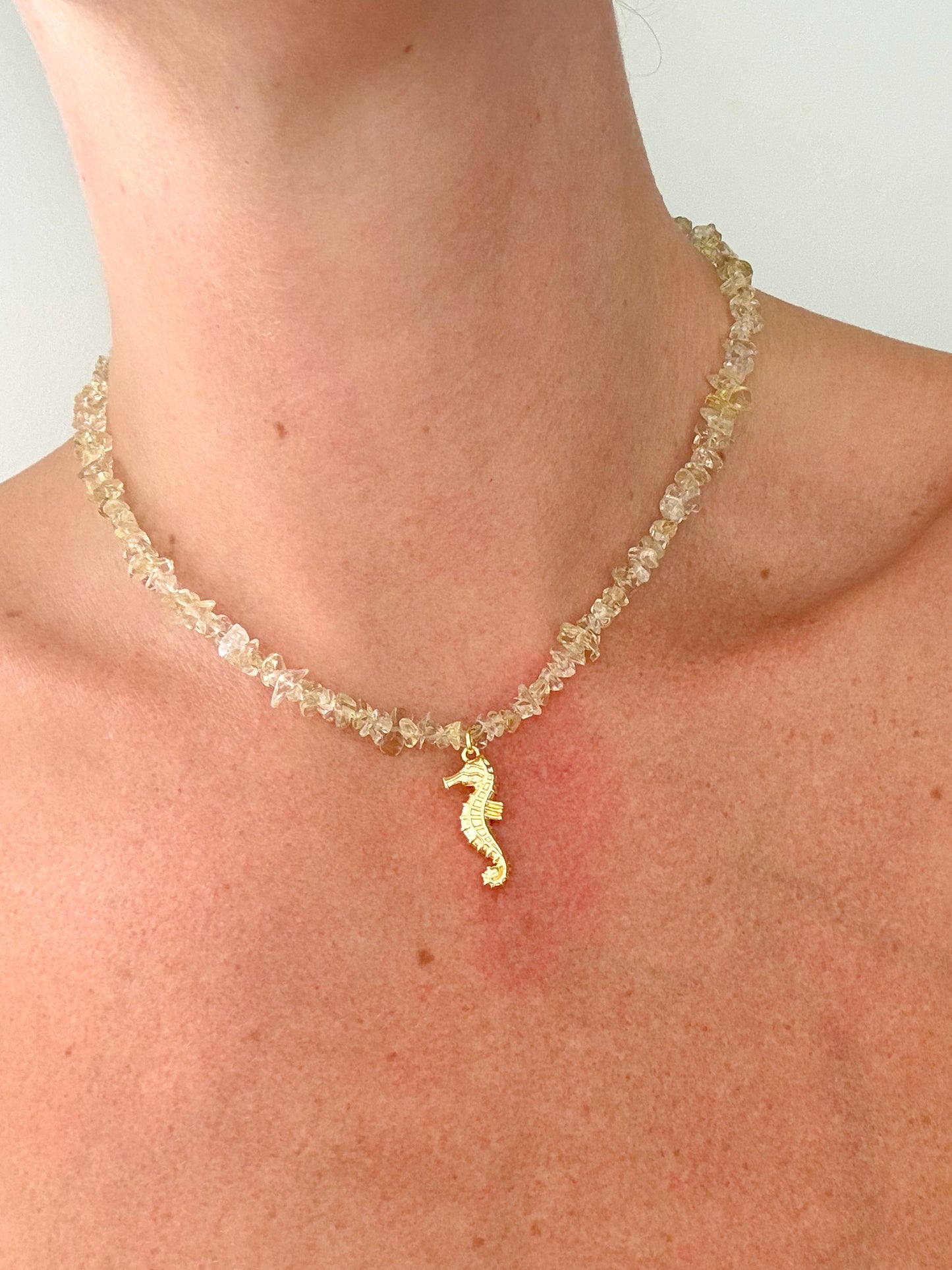 Seahorse Charm - Lemon Quartz