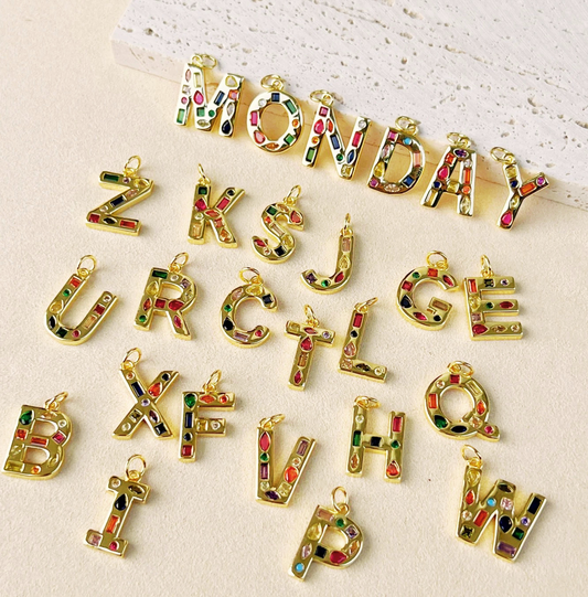 Colourful Initial Charms